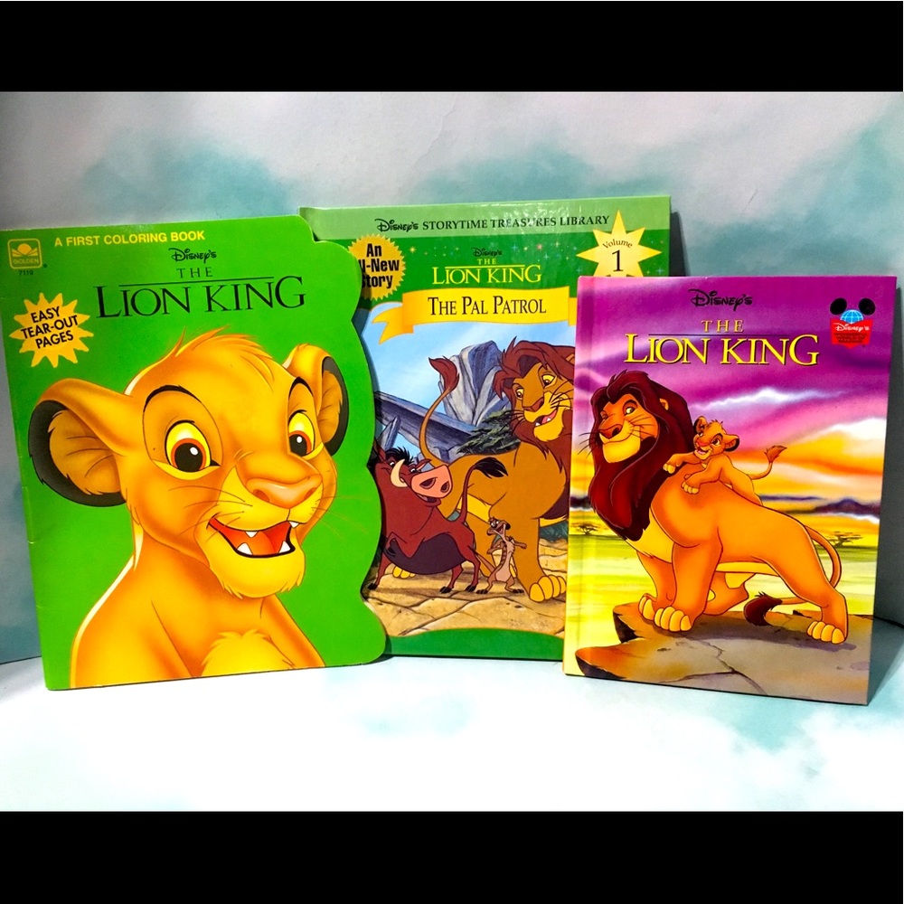 DISNEY’S THE LION KING VTG 90s BOOK BUNDLE OF 3